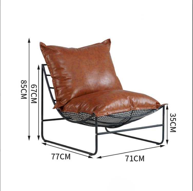 Saga Lazy Chair - Sillón lounge moderno con estampado de pata de gallo