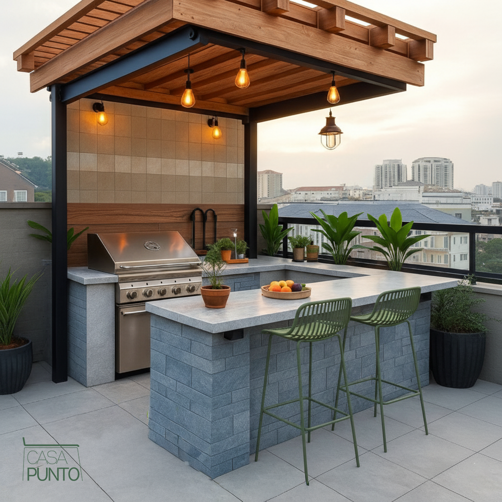 Taburete de bar Kerstin - Trona de metal estilo nórdico