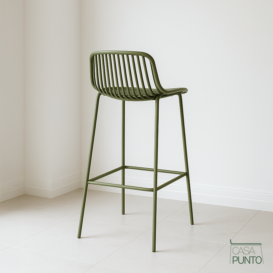 Taburete de bar Kerstin - Trona de metal estilo nórdico