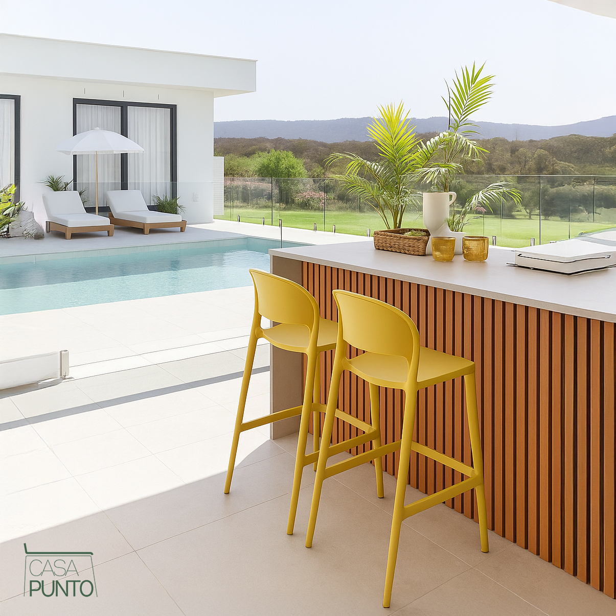 Taburete de bar Frida - Trona moldeada