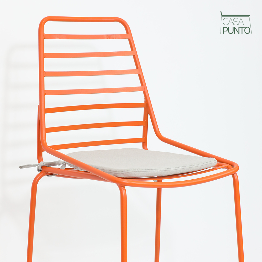 Taburete de bar Lovisa - Trona industrial de metal con cojín