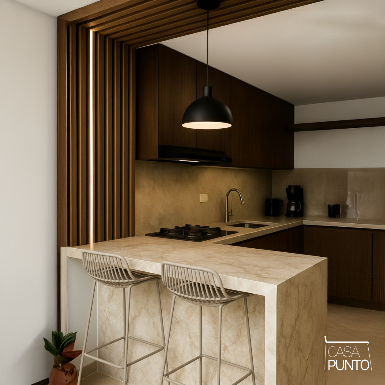 Taburete de bar Kerstin - Trona de metal estilo nórdico