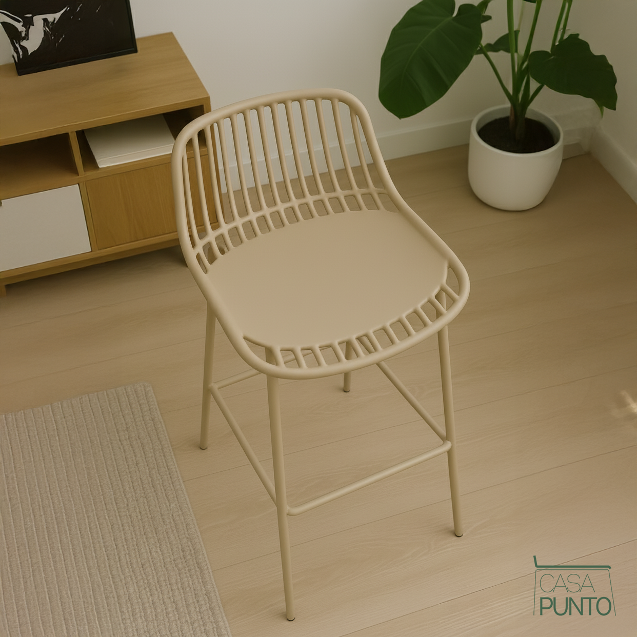 Taburete de bar Kerstin - Trona de metal estilo nórdico