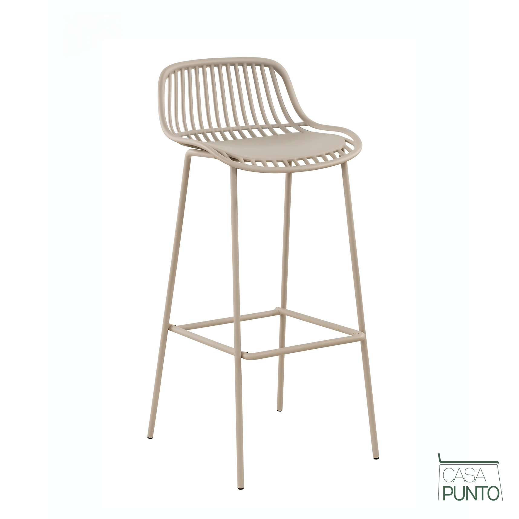 Taburete de bar Kerstin - Trona de metal estilo nórdico