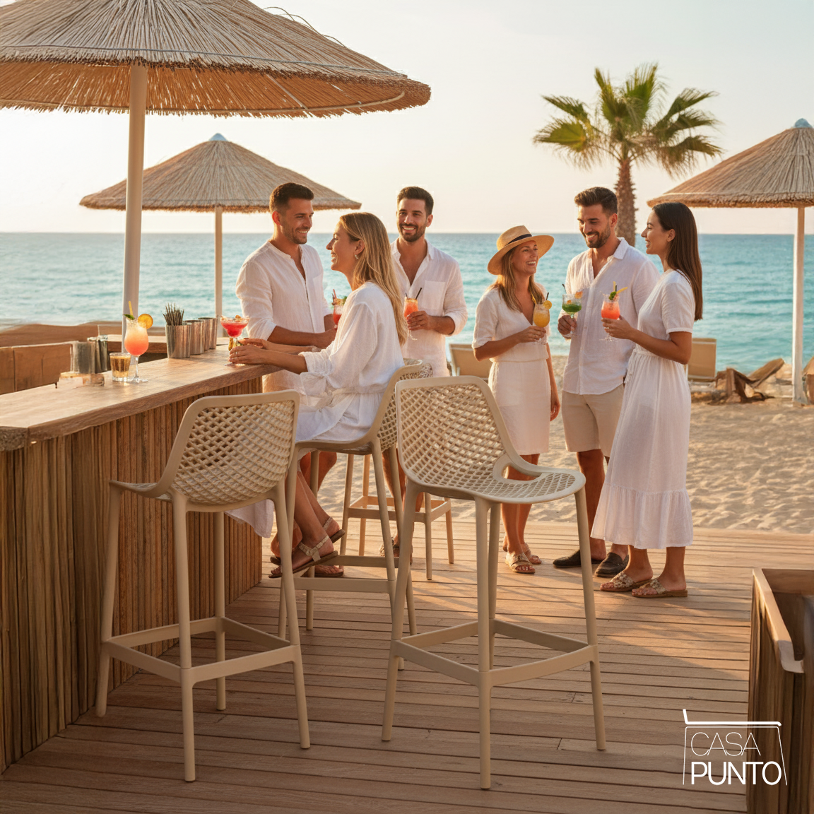 Taburete de bar perforado Dorte