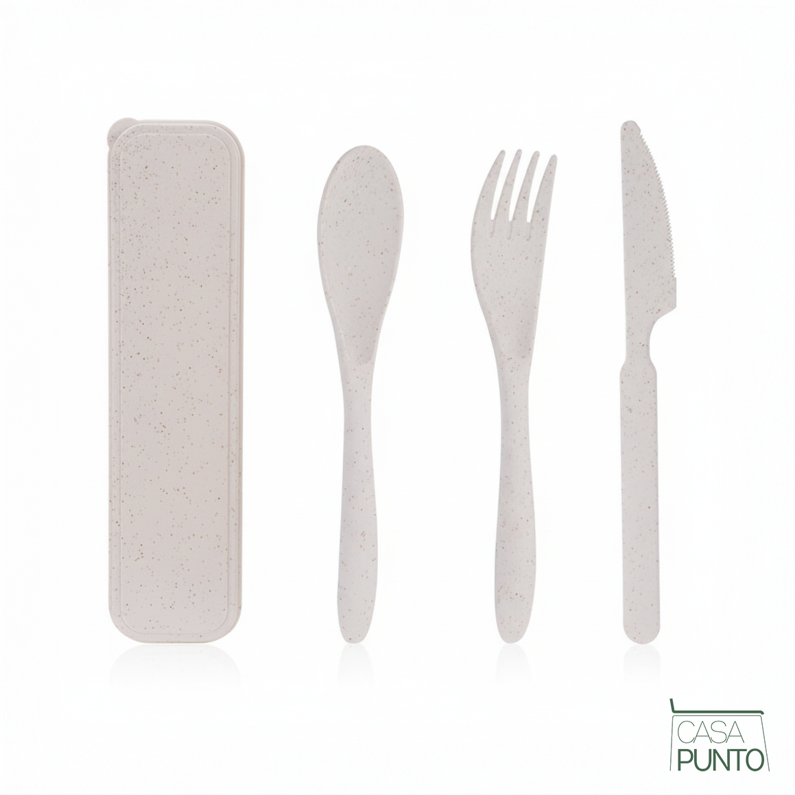 Juego de cubiertos portátiles de paja de trigo Ily con estuche