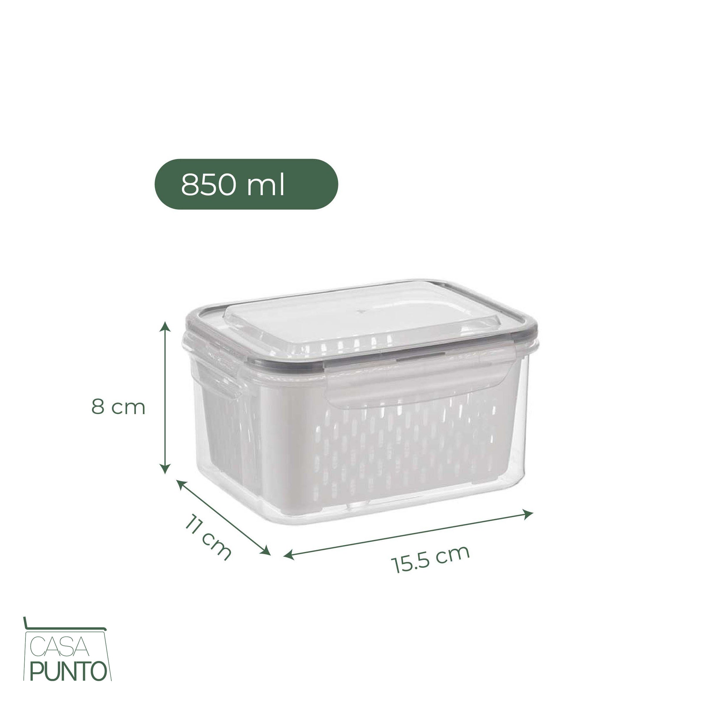 Juego de recipiente de almacenamiento con colador Karla de 3 piezas