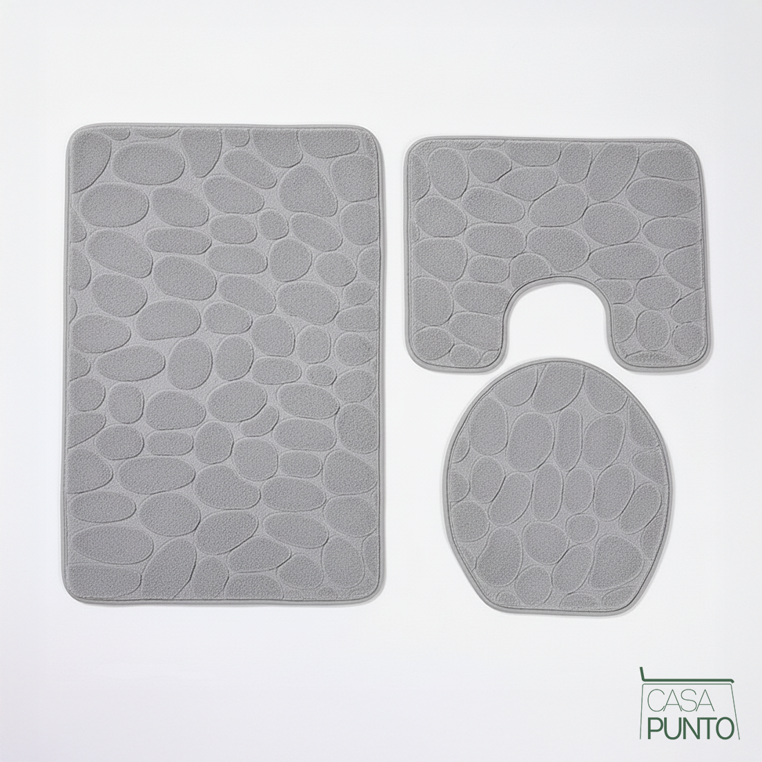 Juego de alfombrillas de baño de espuma viscoelástica de 3 piezas Lena
