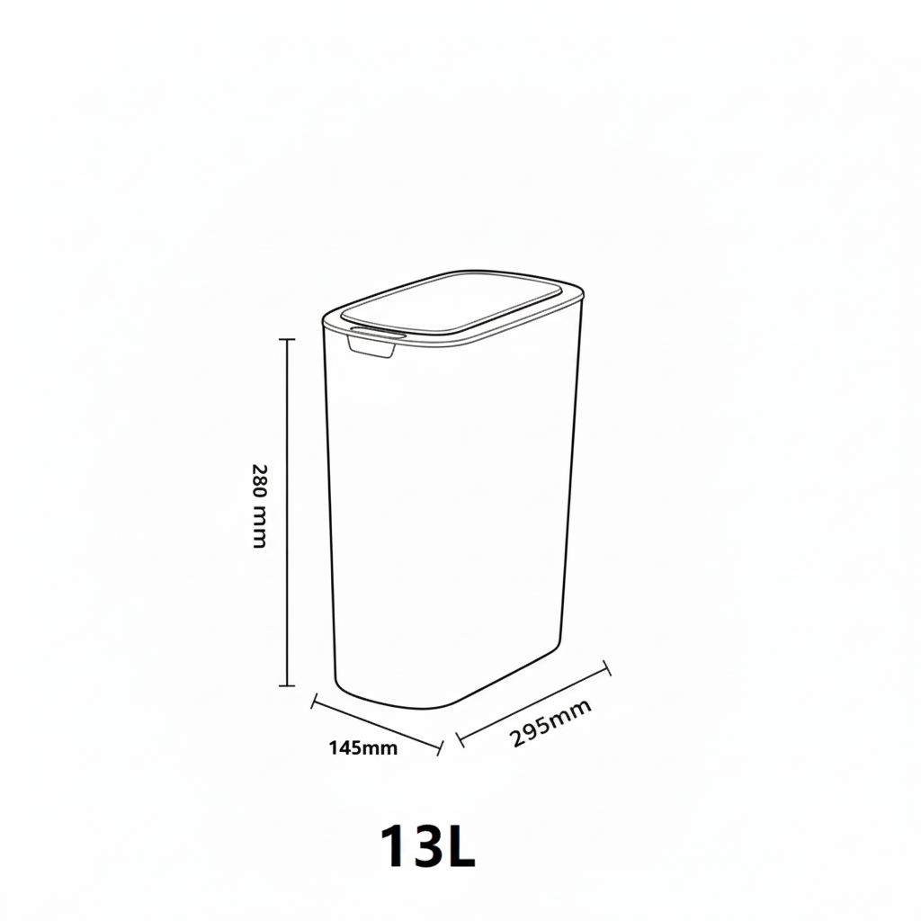 Papelera con sensor automático delgado Lottie de 13 litros - Papelera sin contacto