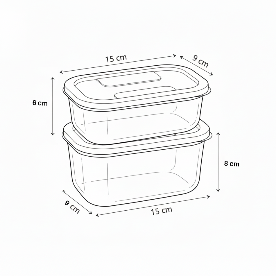 Juego de recipientes para almacenar alimentos de 2 piezas Ina - 400 ml, 600 ml