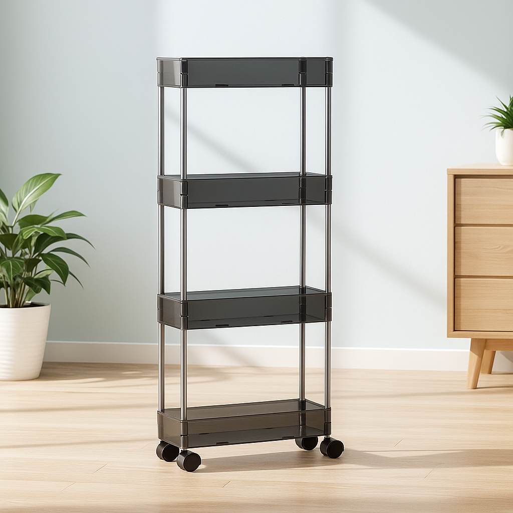 Carrito rodante delgado de 4 niveles Dulce - Organizador de almacenamiento con ruedas