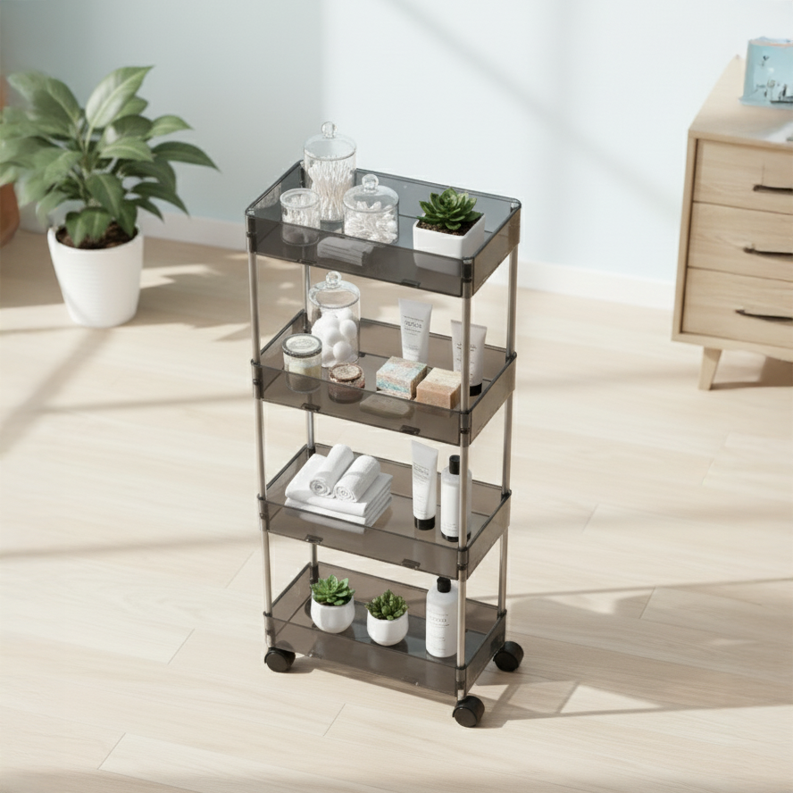 Carrito rodante delgado de 4 niveles Dulce - Organizador de almacenamiento con ruedas