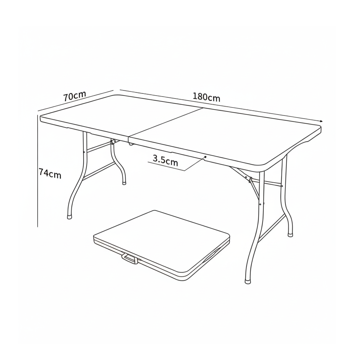 Mesa plegable Olise - Mesa portátil de alta resistencia