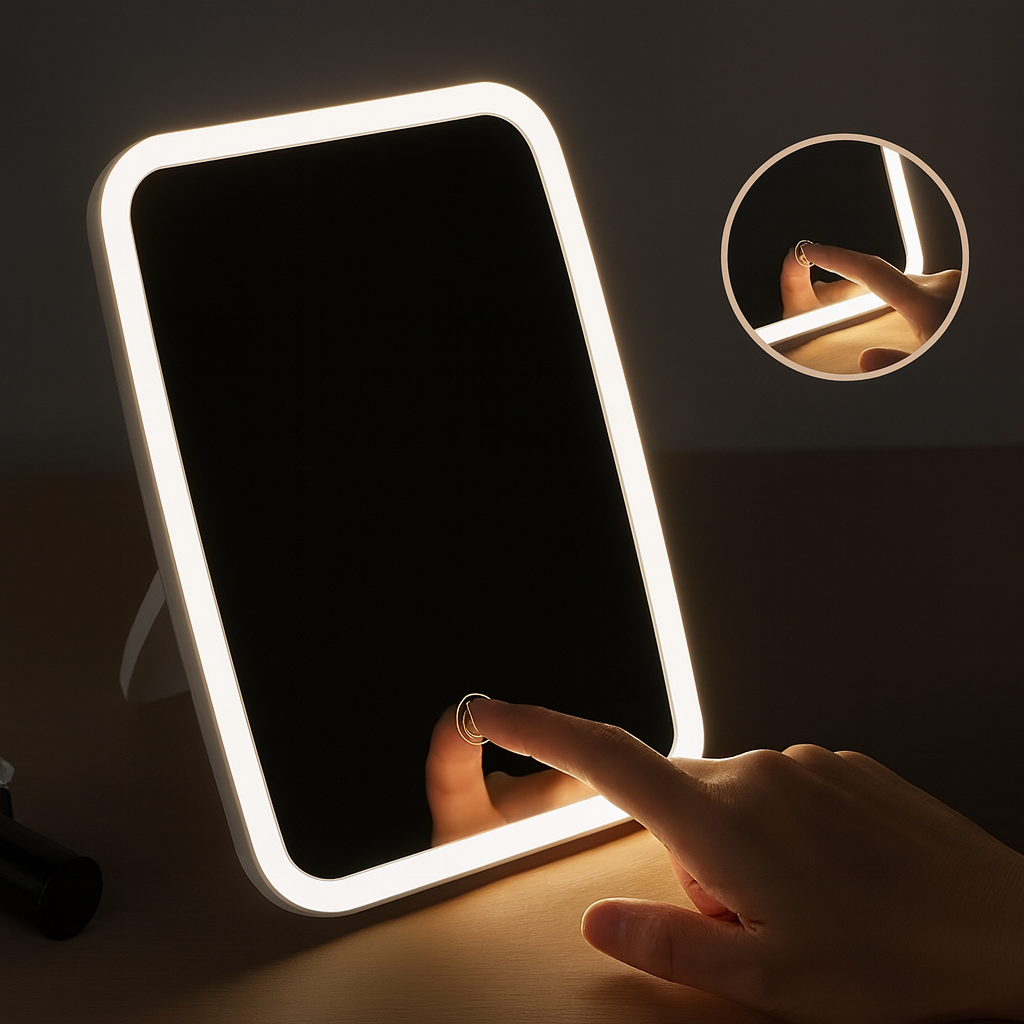 Espejo de maquillaje LED Lucy - Espejo de tocador con luz ajustable