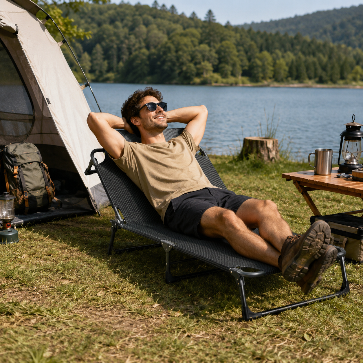 Cama plegable multifuncional Carl - Cama portátil para invitados