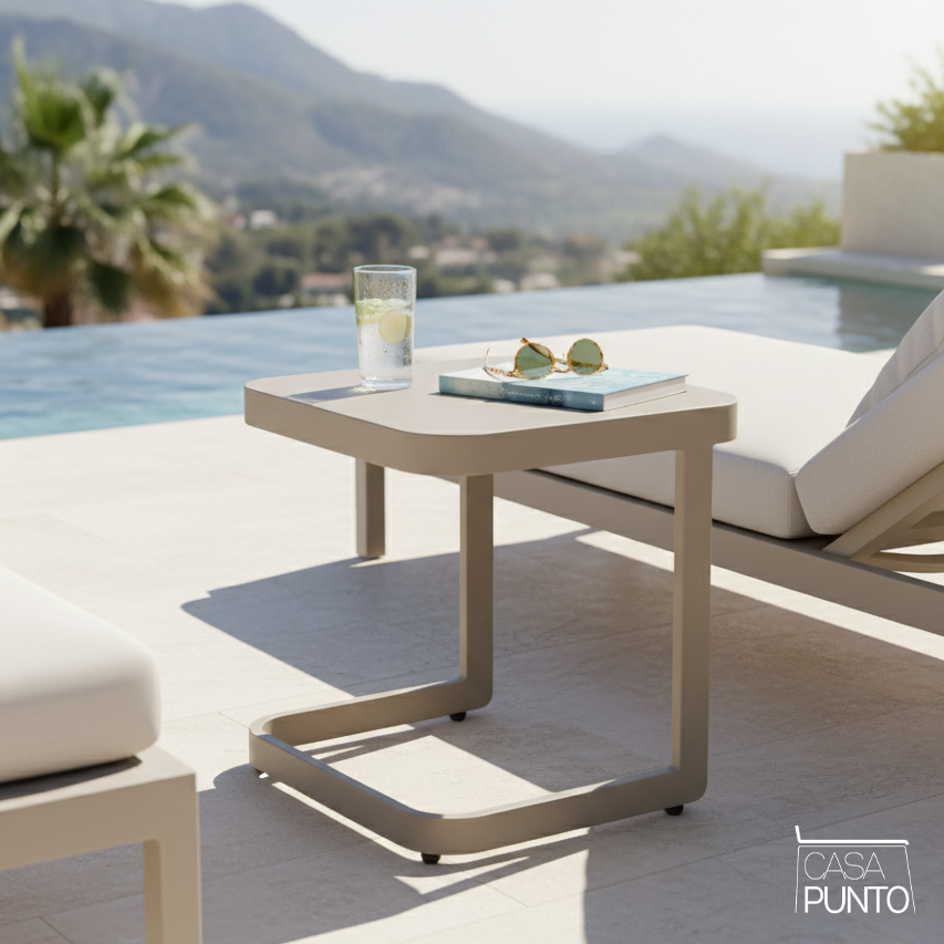Mesa auxiliar de exterior Mist - Mesa de centro para patio resistente a la intemperie