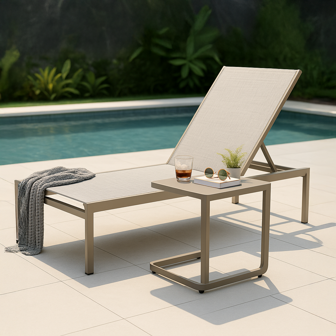 Mesa auxiliar de exterior Mist - Mesa de centro para patio resistente a la intemperie