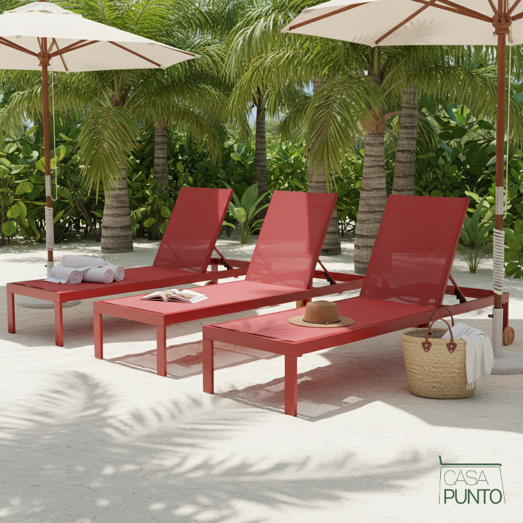 Camastro de exterior Ember - Tumbona ajustable de malla Teslin