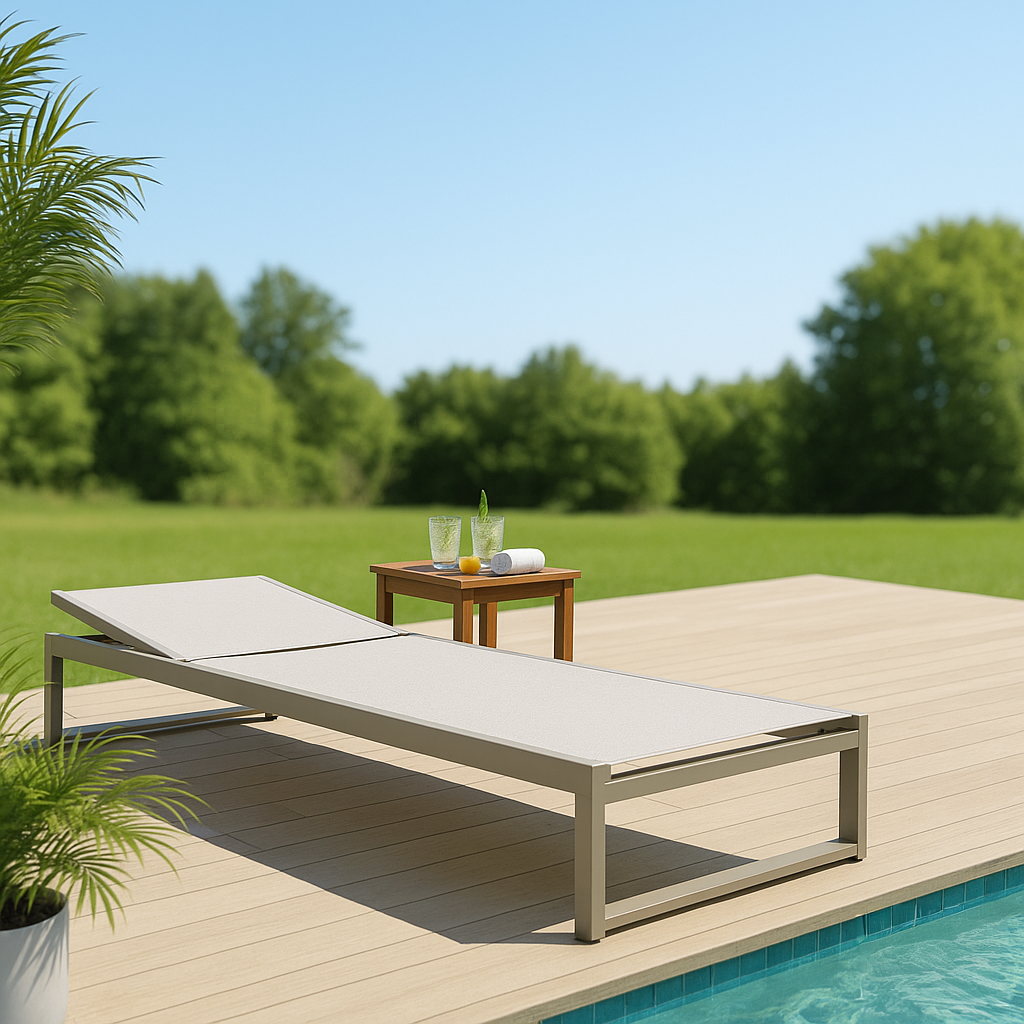 Camastro de exterior Horizon - Tumbona ajustable y extensible de malla Teslin