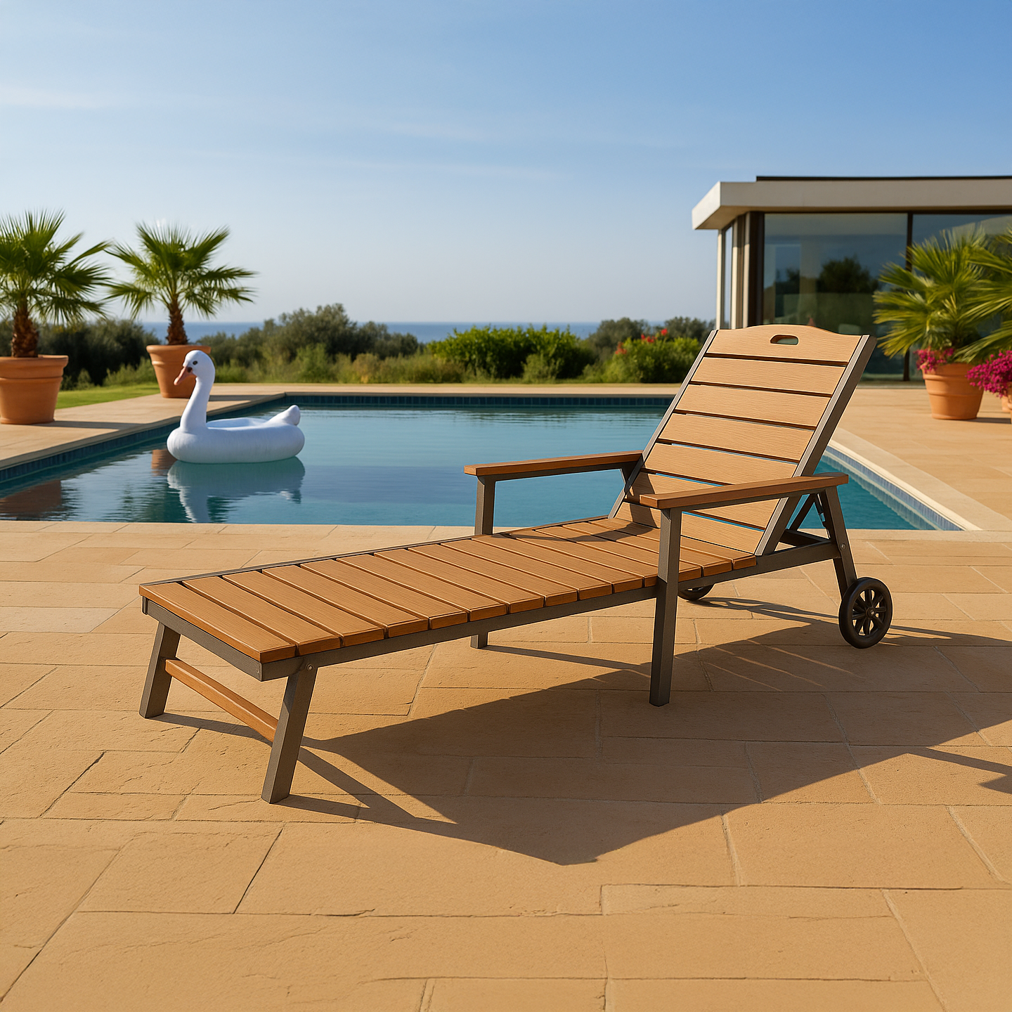 Camastro ajustable para exteriores Ciyei con malla Teslin - Tumbona impermeable para playa y piscina