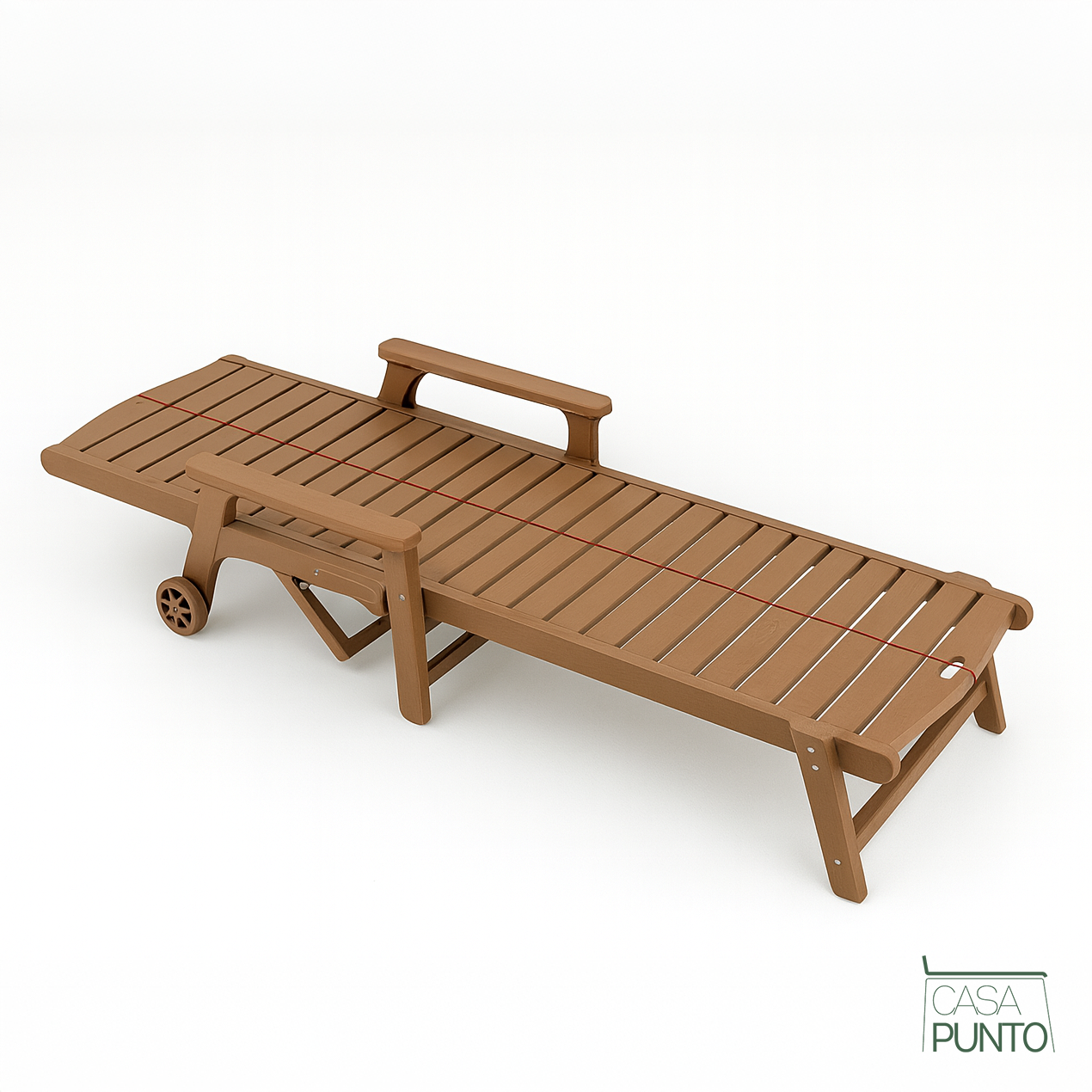 Camastro de exterior Jozy - Tumbona ajustable de madera natural