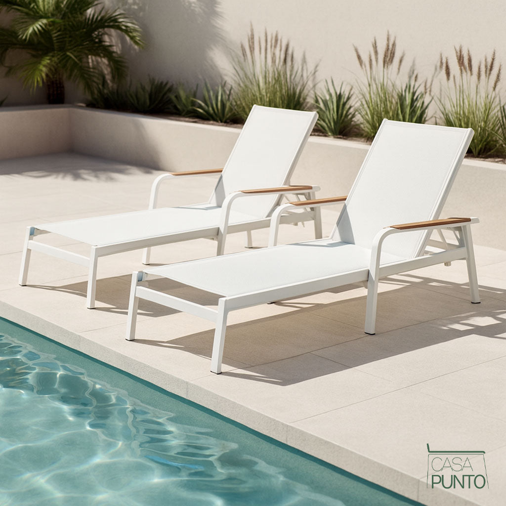 Camastro de exterior Serenity - Tumbona ajustable y extensible de malla Teslin