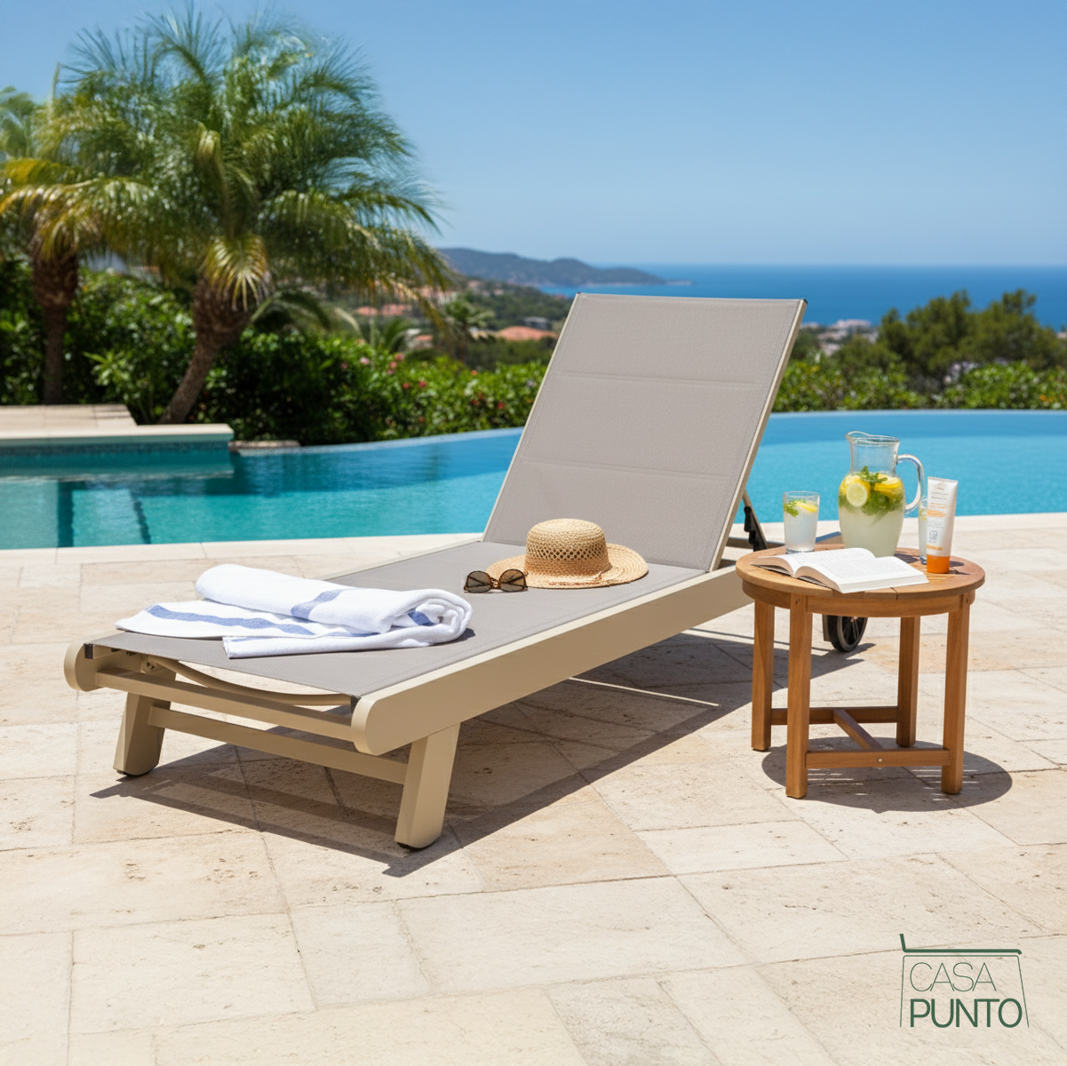 Camastro de exterior Live - Tumbona ajustable de malla Teslin