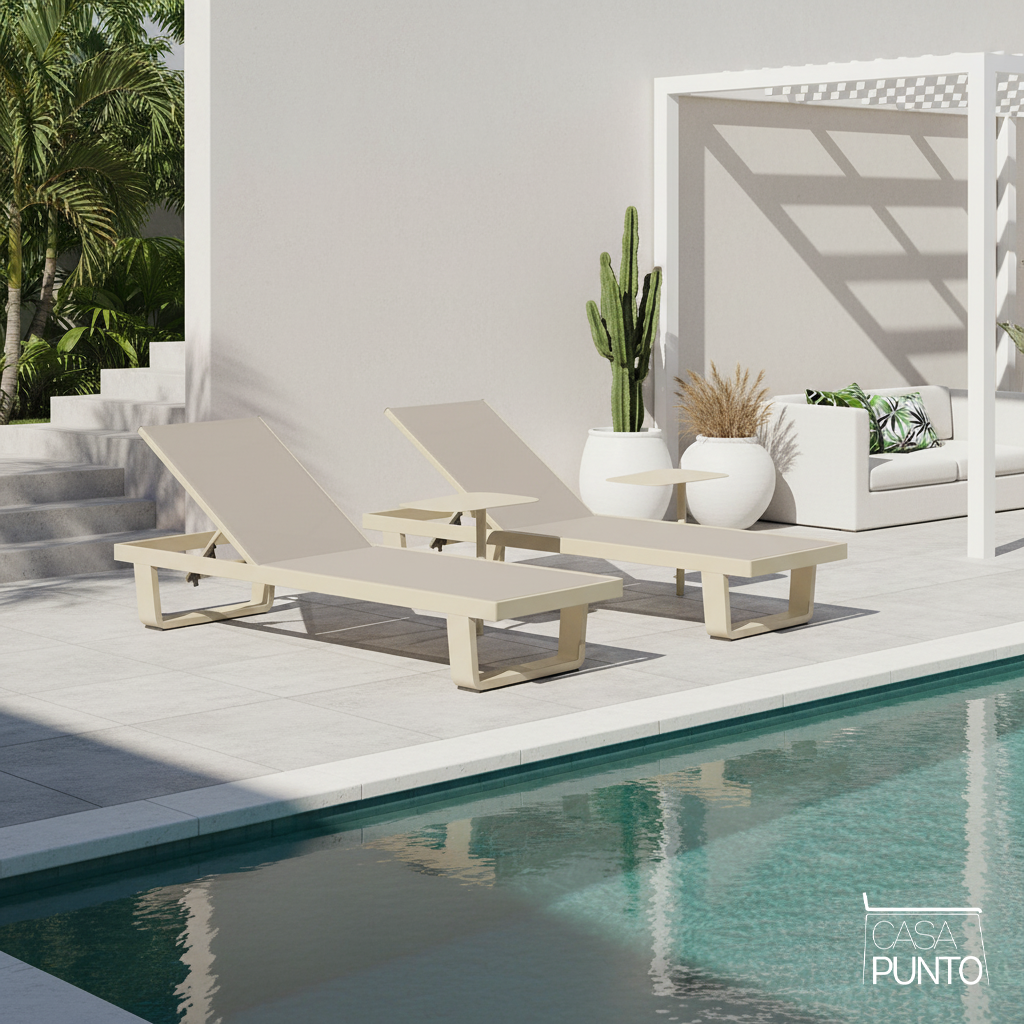 Camastro reclinable de tela para exteriores Youku - Tumbona de piscina ajustable