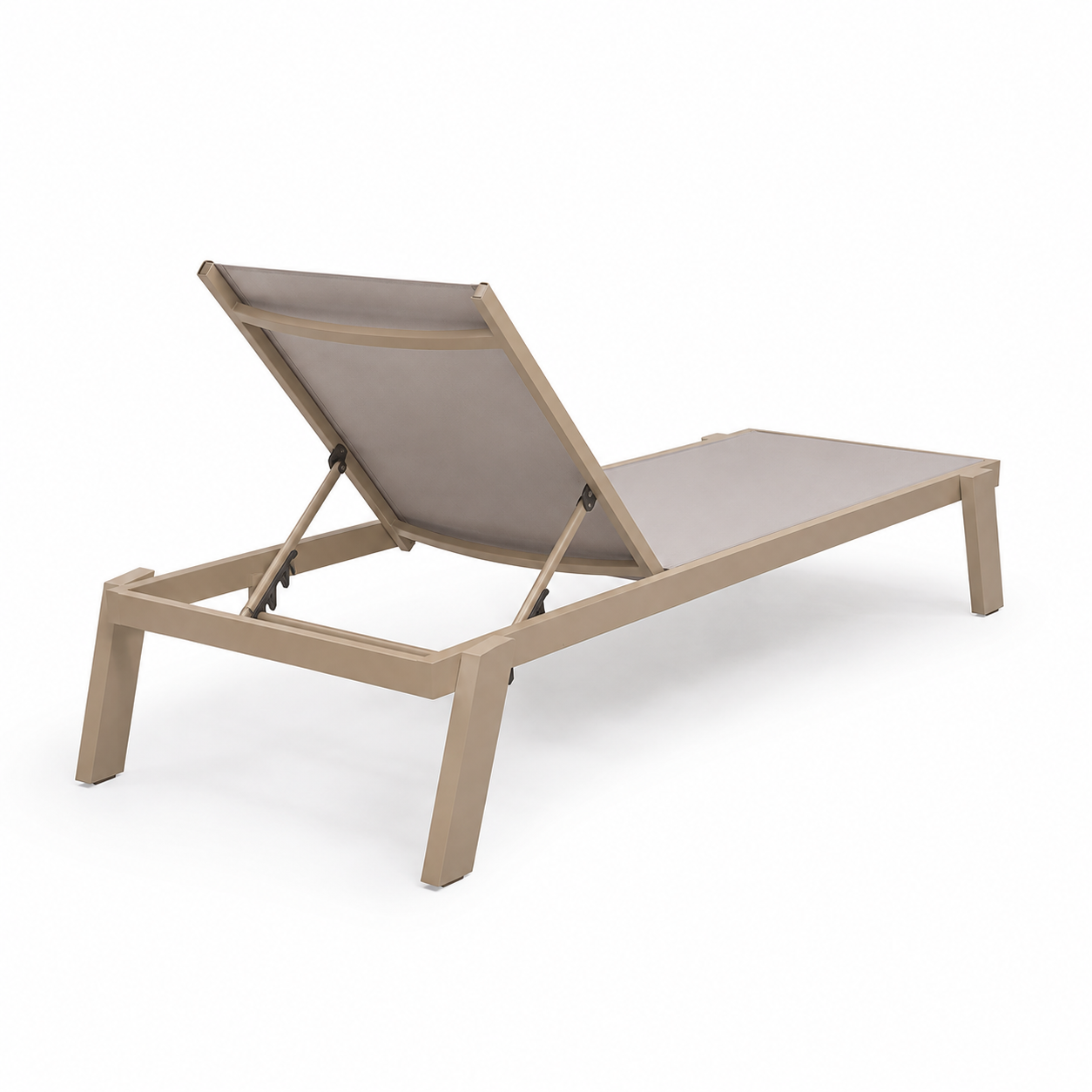 Camastro Reclinable De Tela Para Exteriores Youku Estructura De Aluminio Color Champán