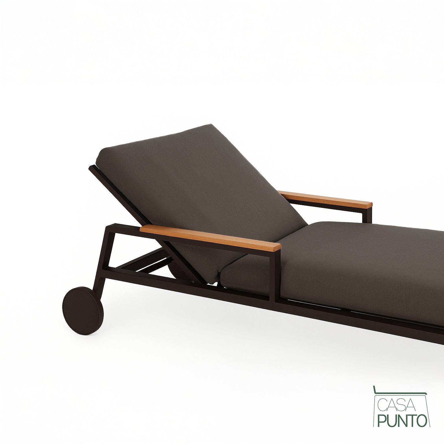 Camastro de playa Chloe para exteriores - Tumbona reclinable ajustable con ruedas