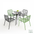 Conjunto de mesa y sillas de exterior Laury Bistro para balcón, jardín y cafetería.