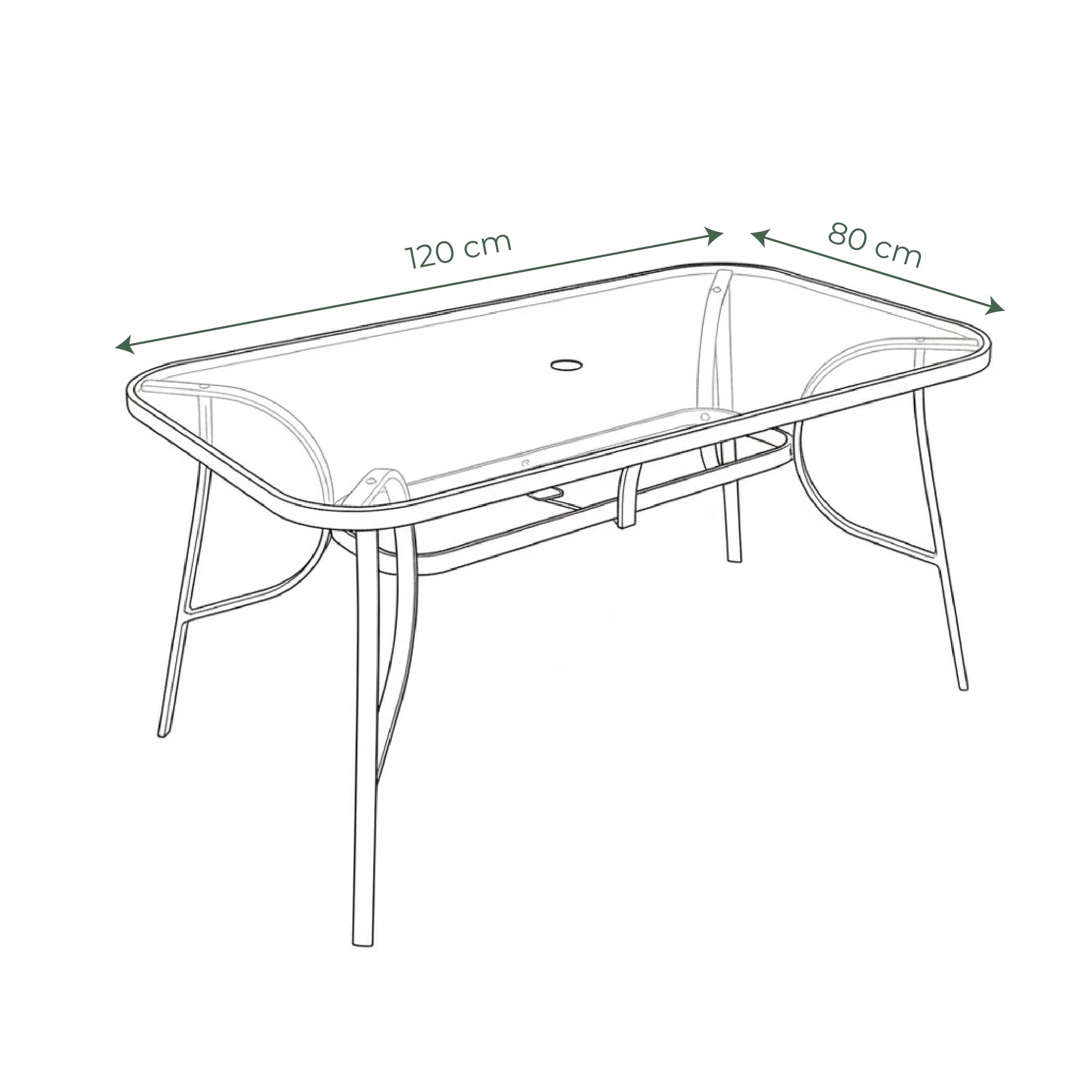 Conjunto de muebles de exterior Gilbert para patio con sombrilla - Conjunto profesional para jardín