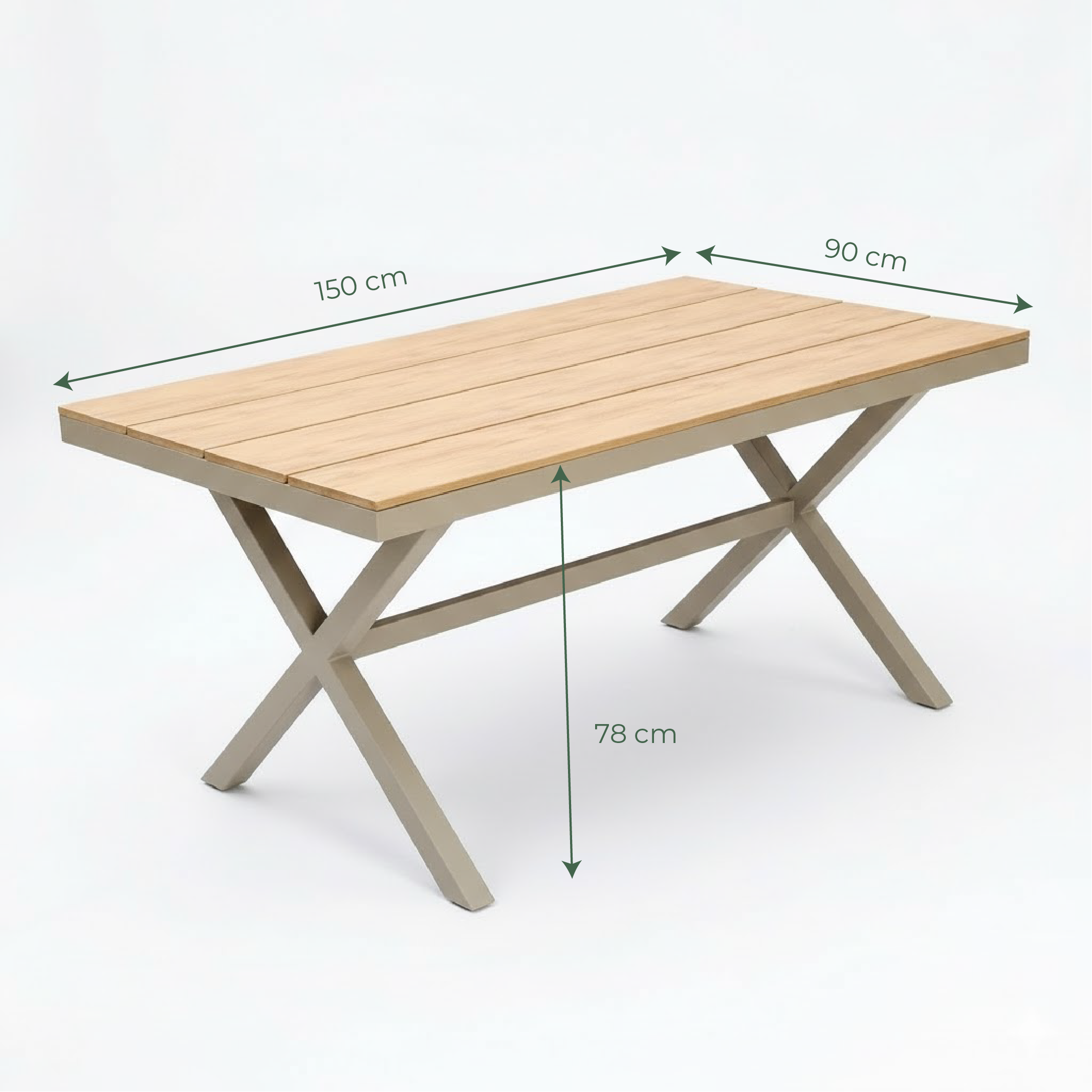 Conjunto de muebles de exterior Grace Contemporary con detalles de madera para patio - Muebles de jardín modernos con tonos naturales