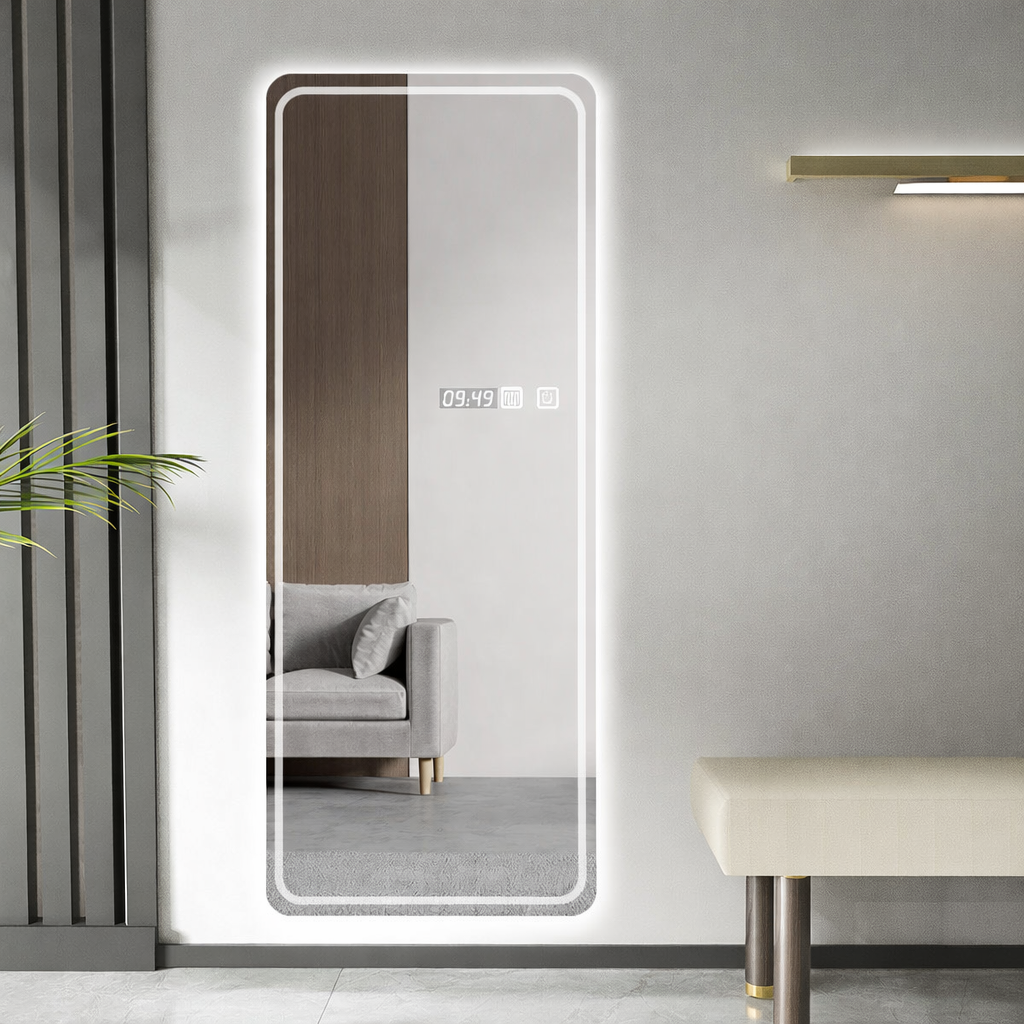 Espejo LED de cuerpo entero Skilo - Montaje en pared con sensor de movimiento