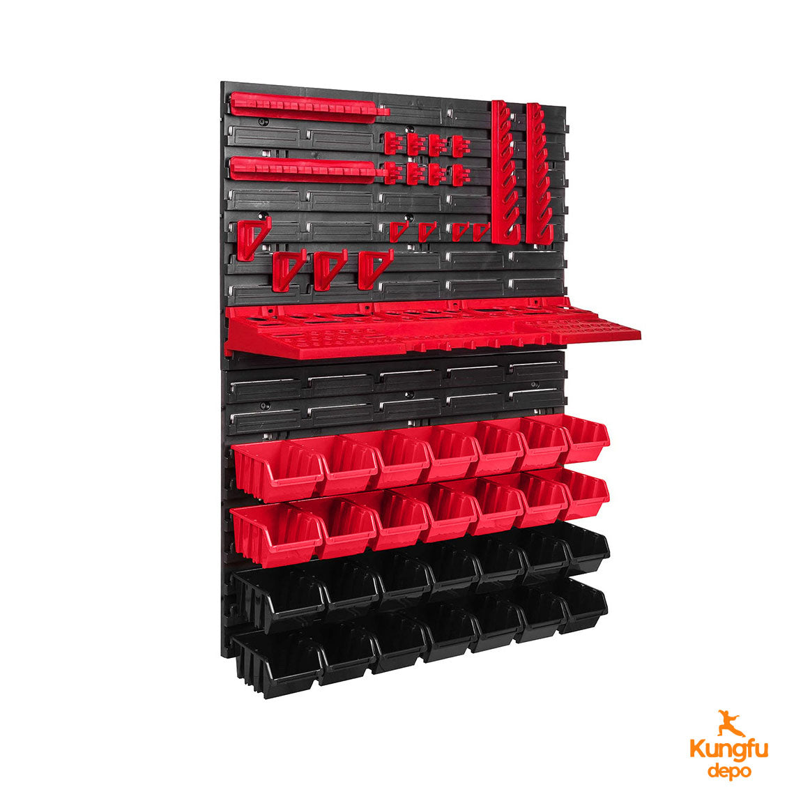 Juego de 49 piezas de organizador de herramientas para montaje en pared - Caja de almacenamiento multifuncional con tablero para colgar
