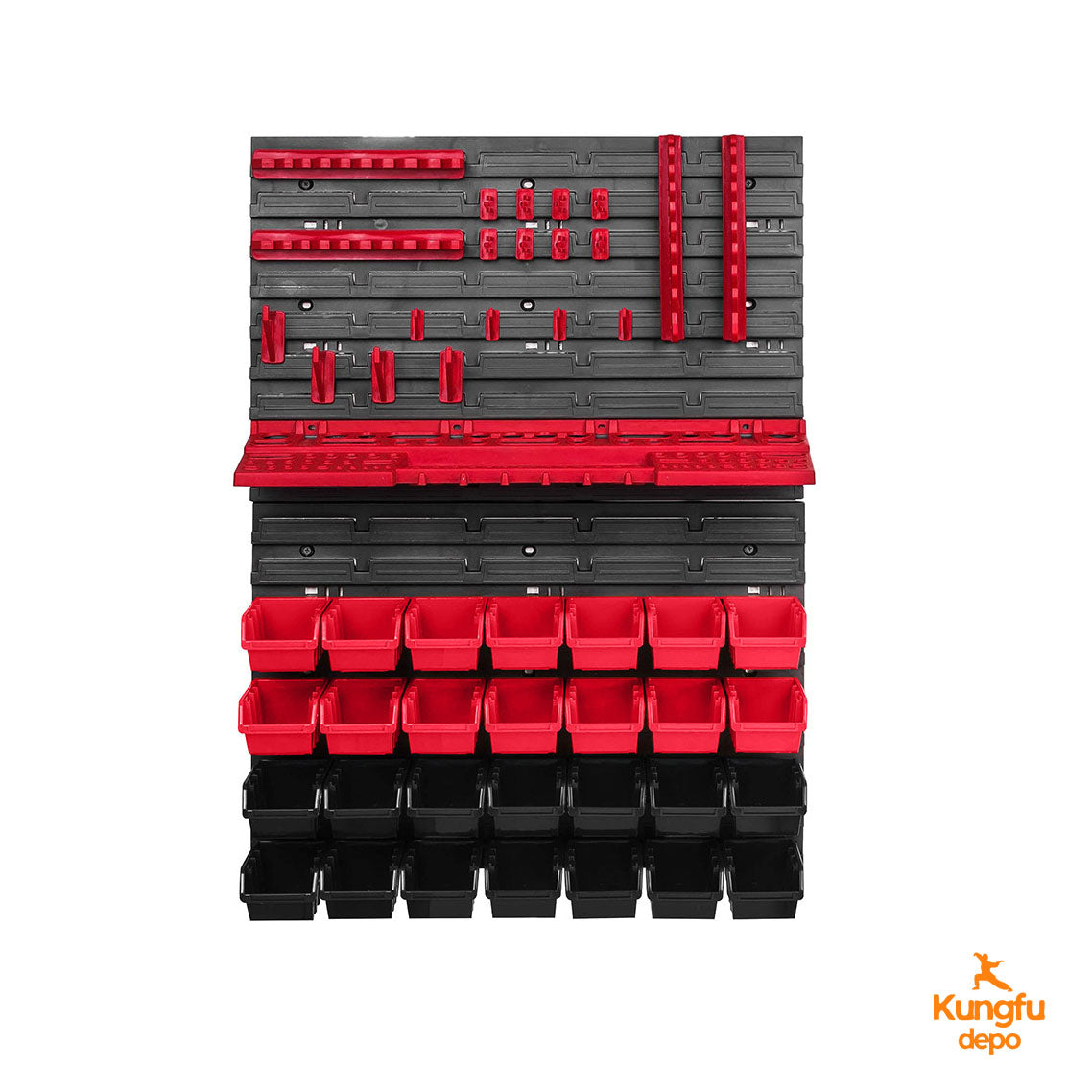 Juego de 49 piezas de organizador de herramientas para montaje en pared - Caja de almacenamiento multifuncional con tablero para colgar