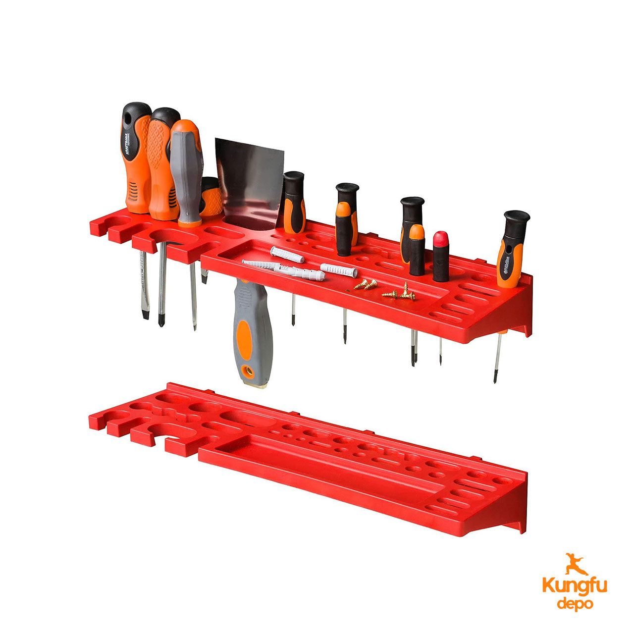 Juego de 49 piezas de organizador de herramientas para montaje en pared - Caja de almacenamiento multifuncional con tablero para colgar