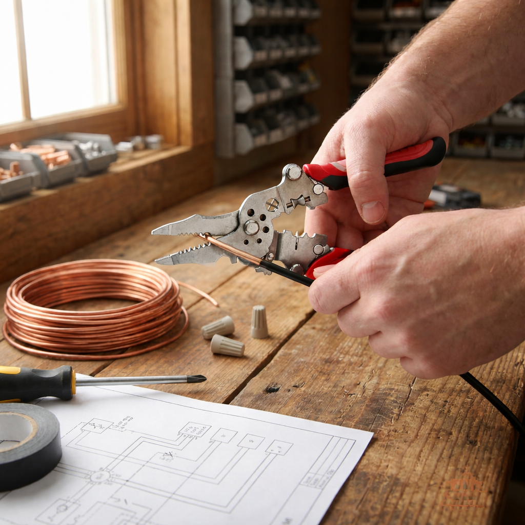 Pelacables plegable profesional Moi - Herramienta multifuncional para cortar y crimpar cables