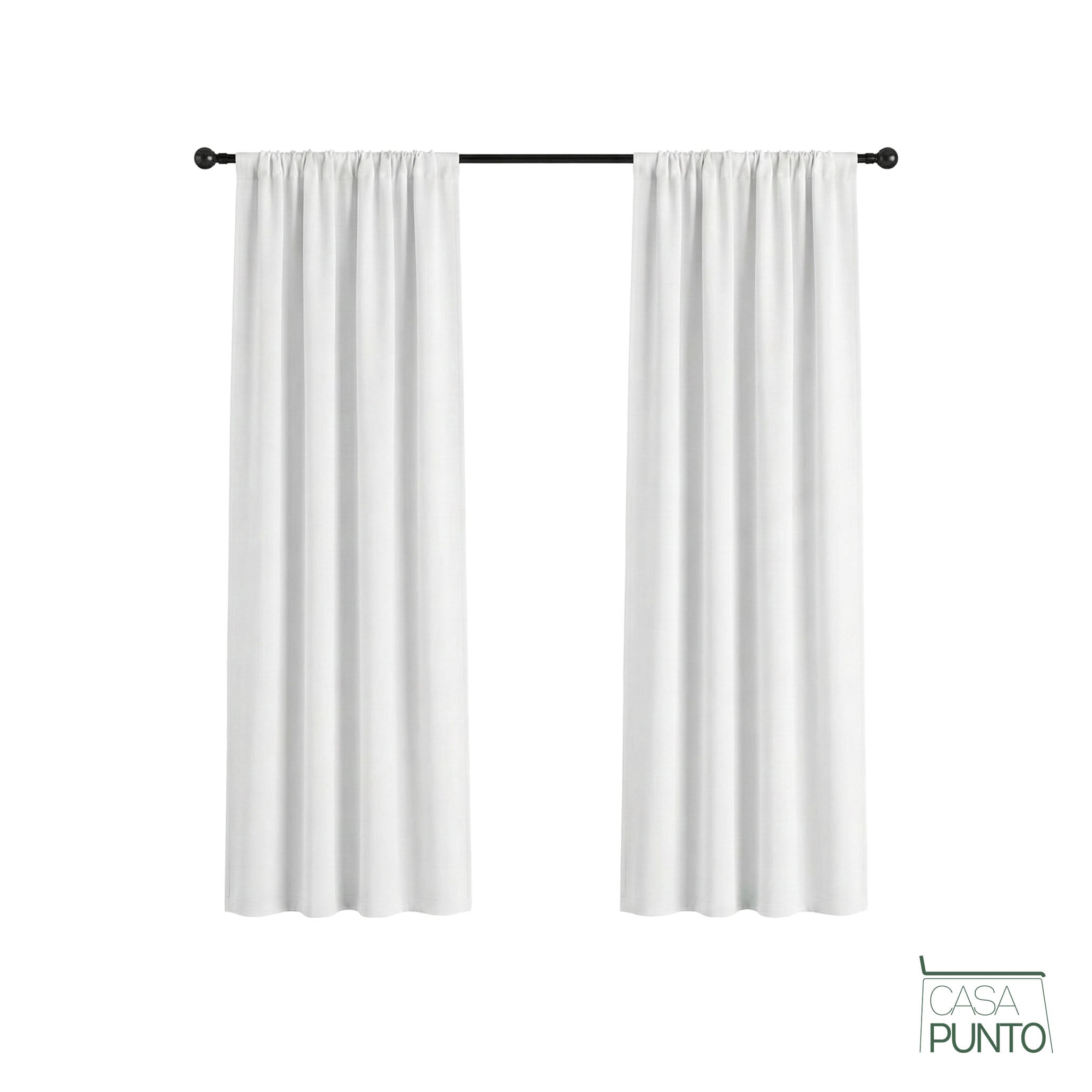 Blaki Sunny Cortina Blackout con Aislamiento Térmico y Ojillos, Color Blanco | CASA PUNTO