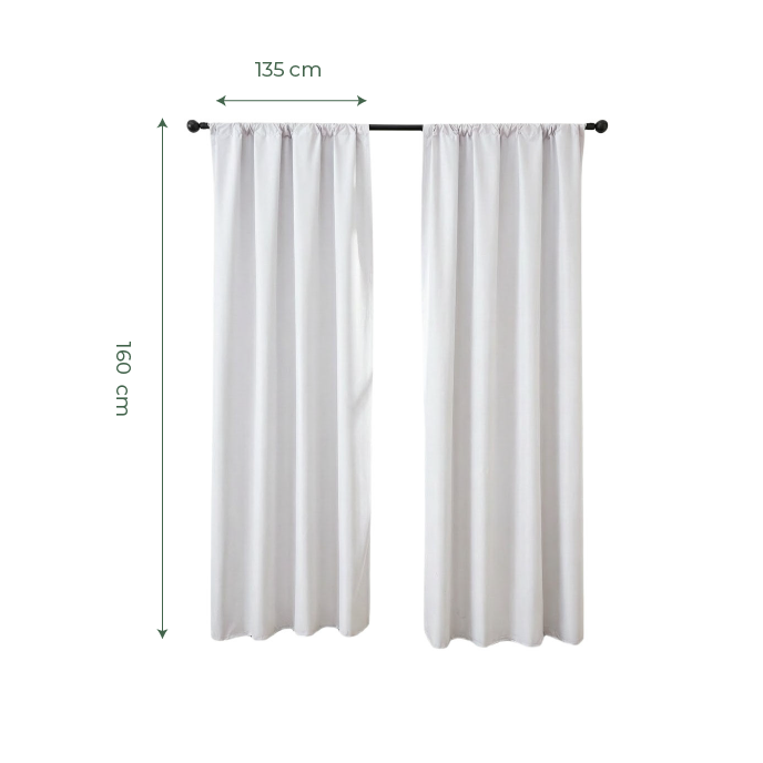 Blaki Sunny Cortina Blackout con Aislamiento Térmico y Ojillos, Color Blanco | CASA PUNTO
