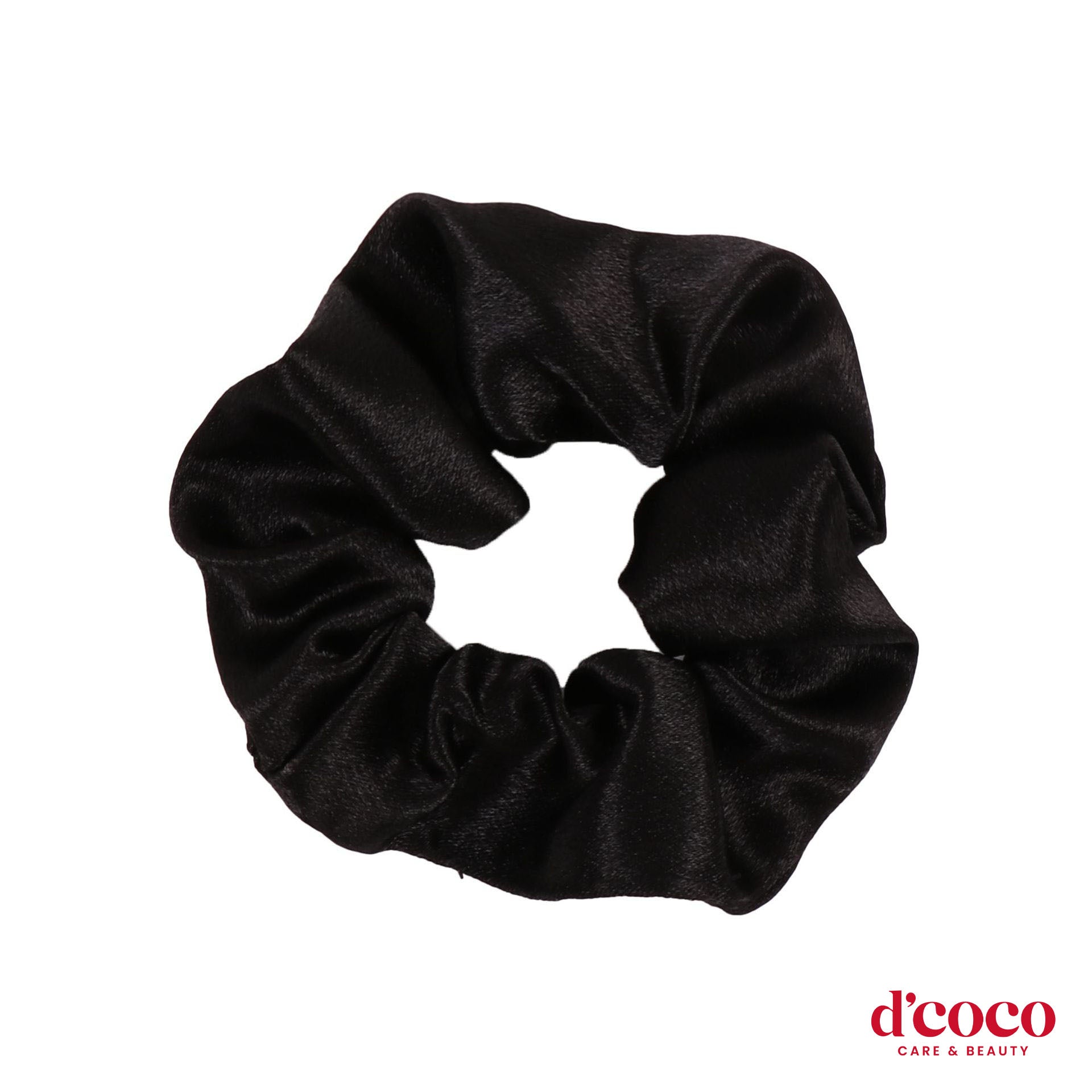 Scrunchie de satén negro para cabello — Accesorio suave y elegante set de 10
