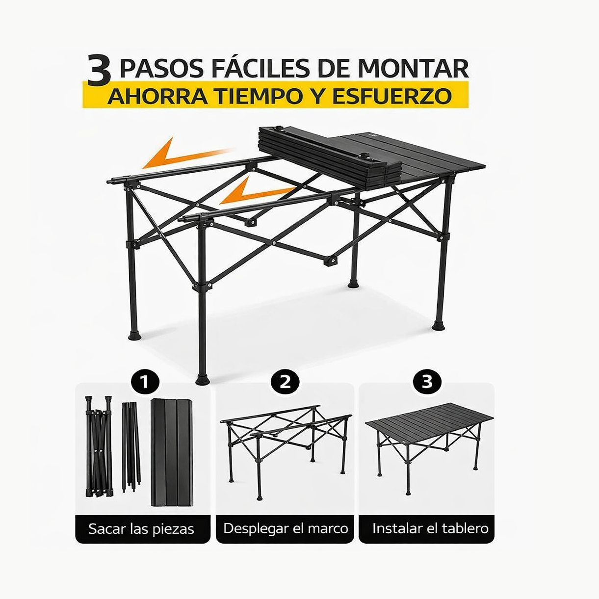 Mesa plegable portátil para camping Jeff de 95 cm