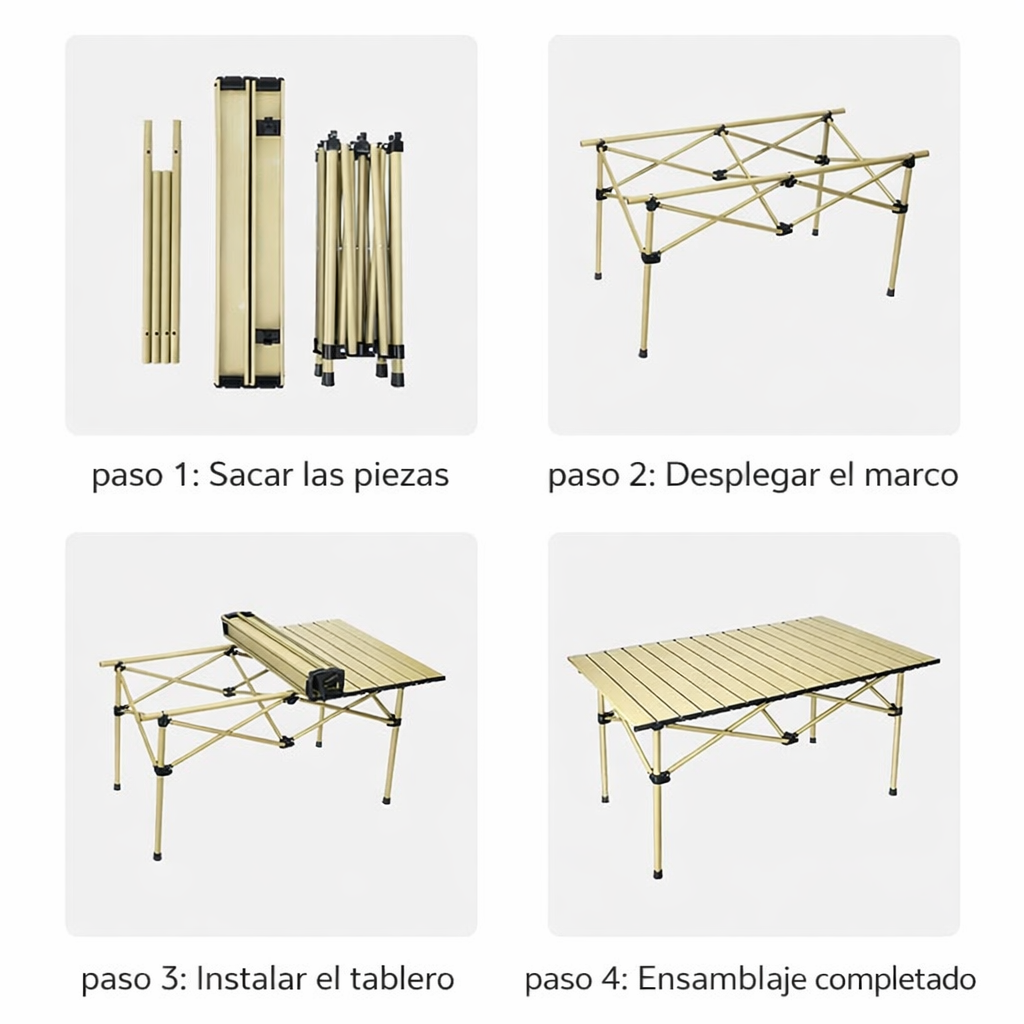 Mesa plegable portátil para camping Manue de 120 cm