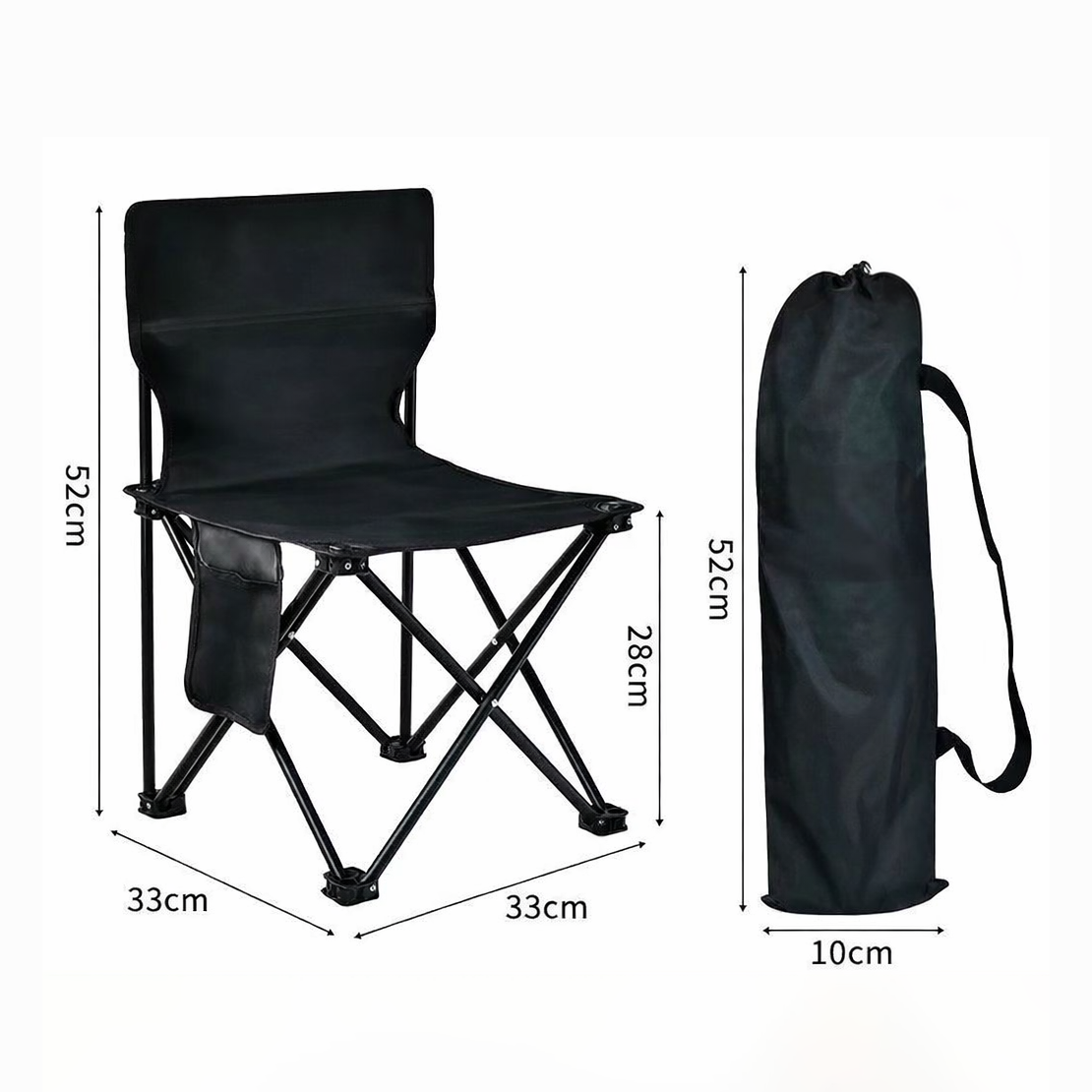 Silla plegable portátil para camping Walter con bolsa de transporte (juego de 2 piezas)