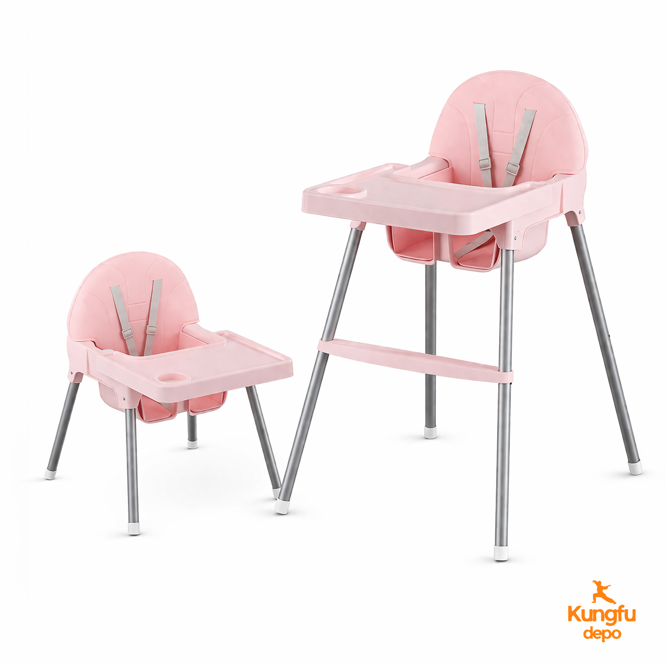 DuoGrow Comfort trona convertible 2 en 1  con cojín de piel sintética.
