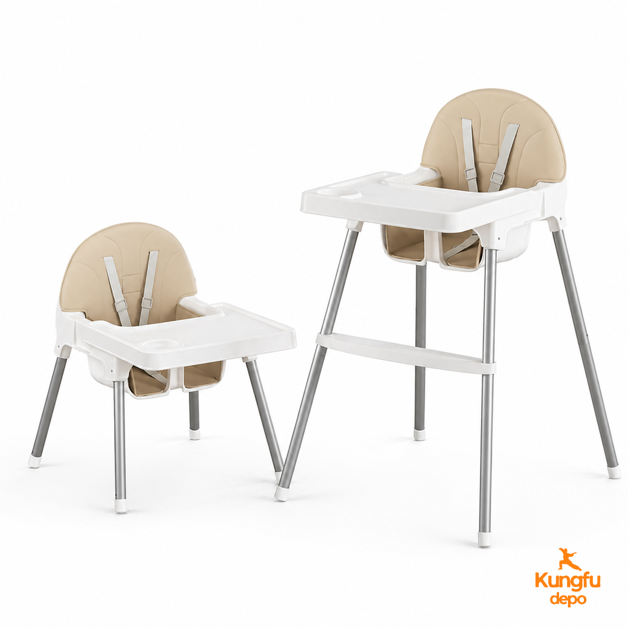 DuoGrow Comfort trona convertible 2 en 1  con cojín de piel sintética.