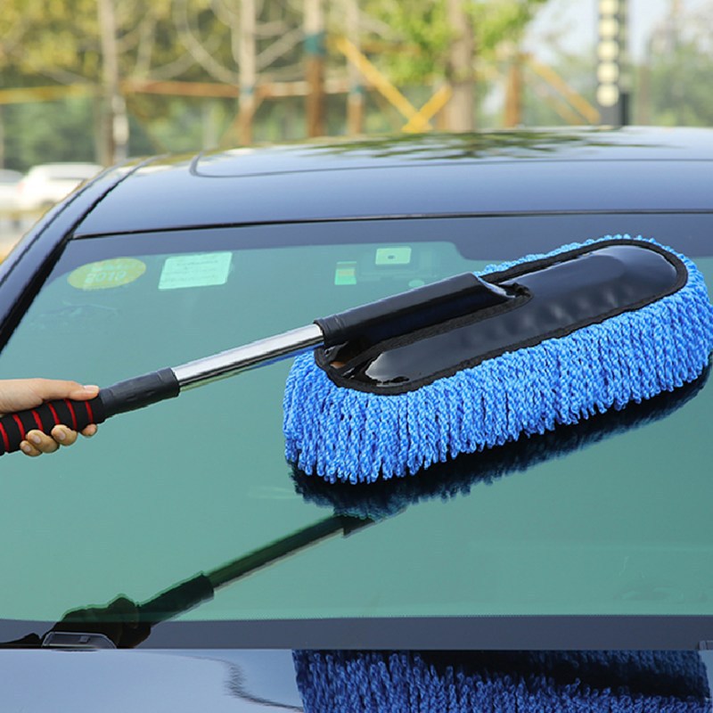 Cepillo telescópico de microfibra para quitar el polvo del coche