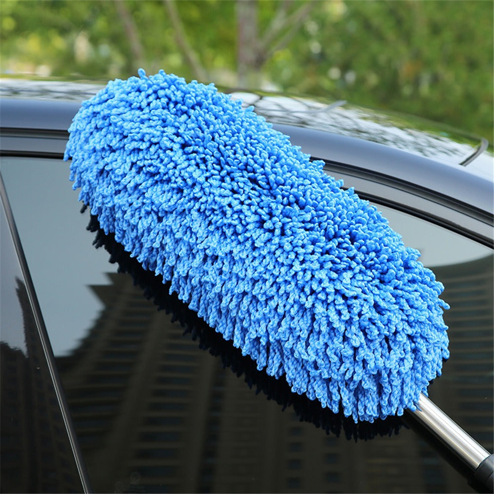 Cepillo telescópico de microfibra para quitar el polvo del coche