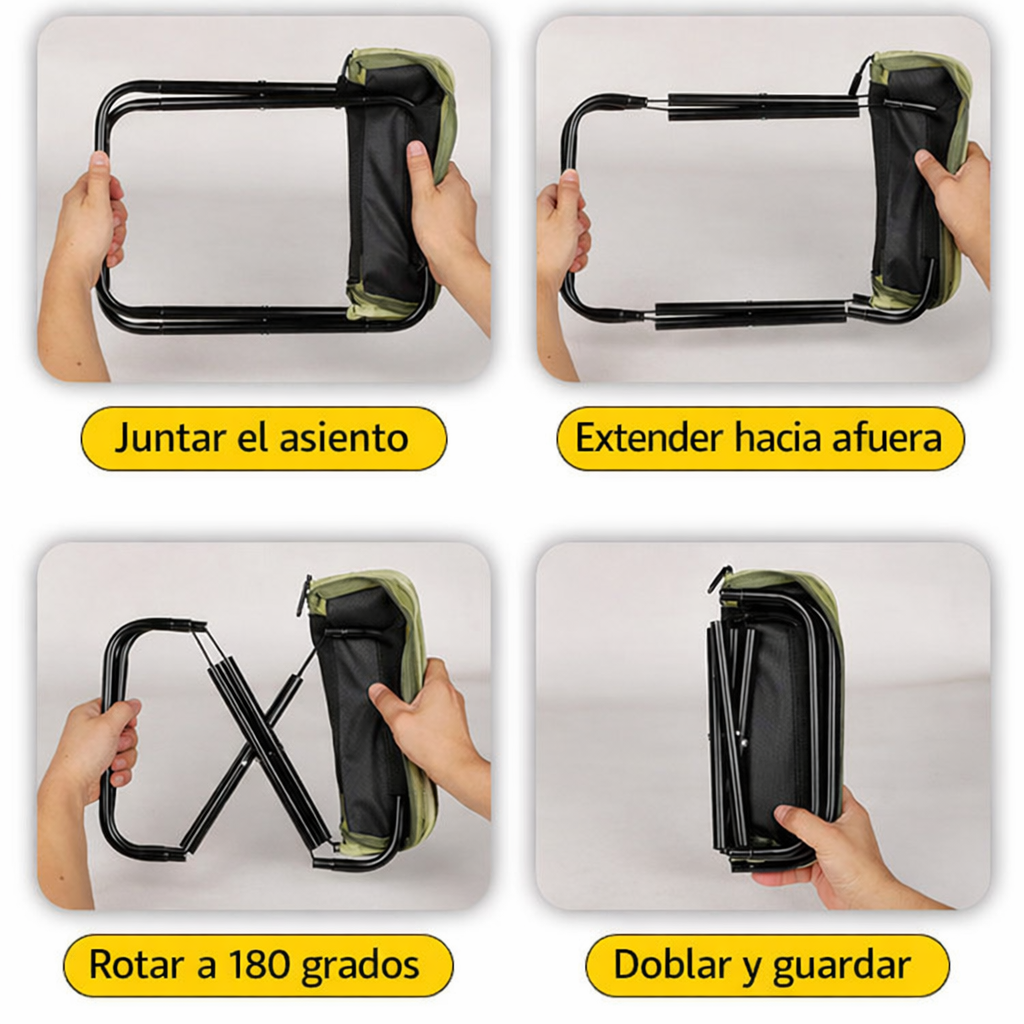 Taburete plegable portátil Oribe con bolsa de transporte