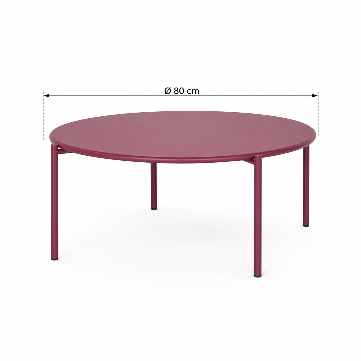 Frank – Conjunto de Exterior 3 Piezas | 2 Sillones + Mesa de Centro | Listones Metálicos | Acero | Rojo Vino